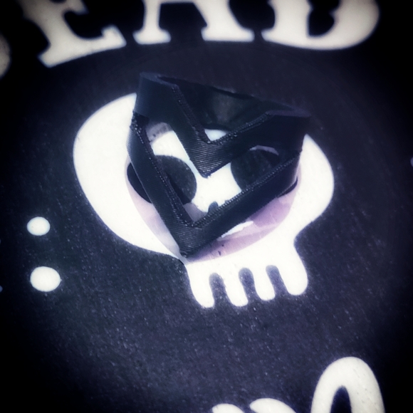 🗡Witchy Matte Black Chevron Ring- Midi/Knuckle/Finger Nail Pointed Spike/Claw🗡 - Picture 2 of 6